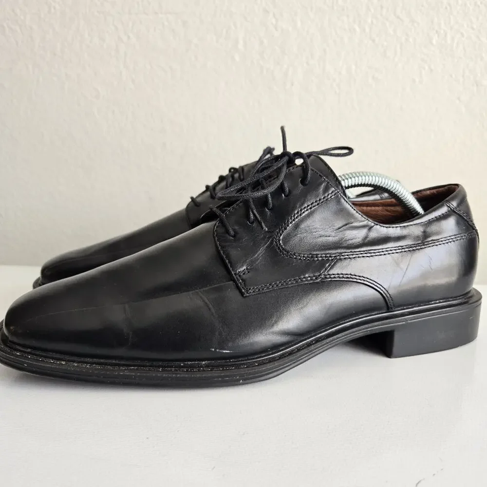 Rockport Oxford‎ Dress Shoes Lace Up 9M Black Leather Square Toe Tailored